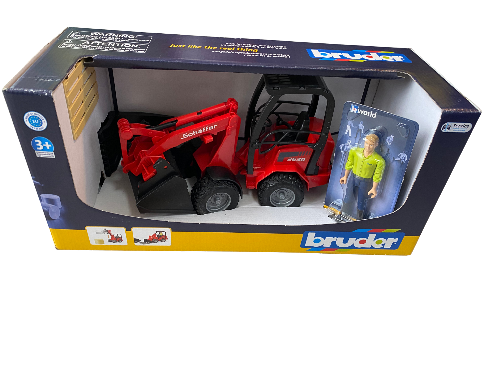 BRUDER Schaffer 2034 csuklós rakodó targoncavillával